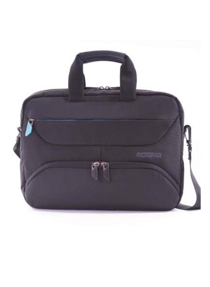 AMERICAN TOURISTER Amber 15.6" Laptop Briefcase Briefcase 100% Polyester, Blue|Quick Access Pocket|Adjustable Strap|Smart Sleeve - 1 Year International Warranty - Image 1